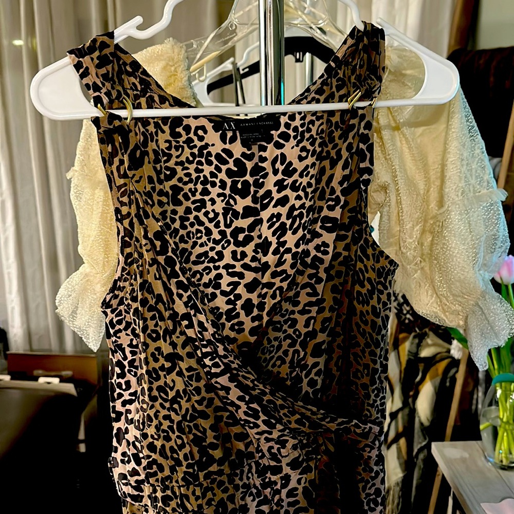 Leopard print romper shorts